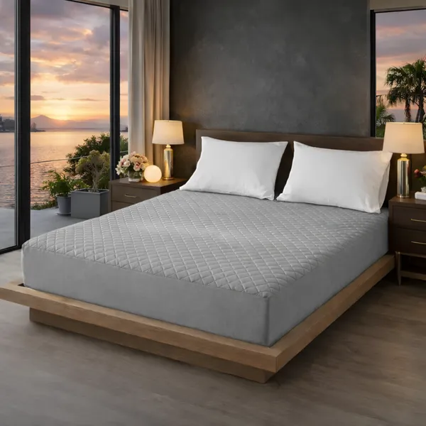 Cotton_Quilted_Solid_Grey_King_Size_Mattress_Protector