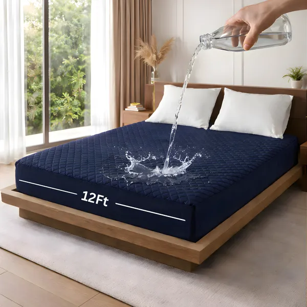 Cotton_Quilted_Solid_Navy_Blue_King_Size_Mattress_Protector