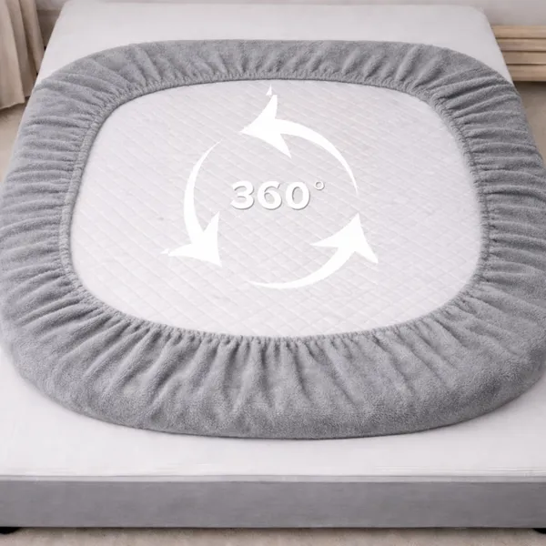 Cotton_Waterproof_Solid_Grey_King_Size_Mattress_Protector