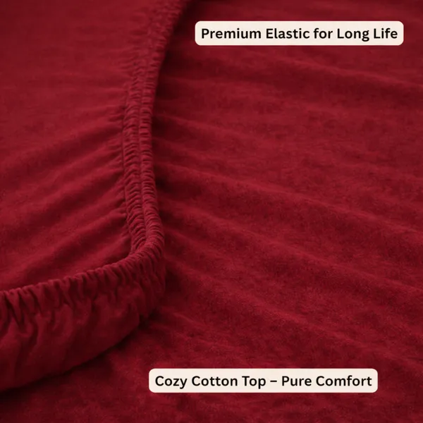 Cotton_Waterproof_Solid_Maroon_King_Size_Mattress_Protector