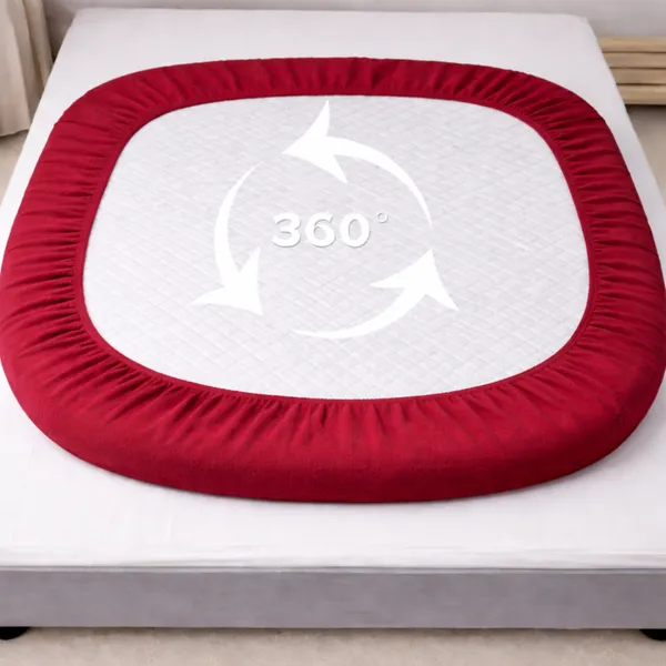 Cotton_Waterproof_Solid_Maroon_King_Size_Mattress_Protector