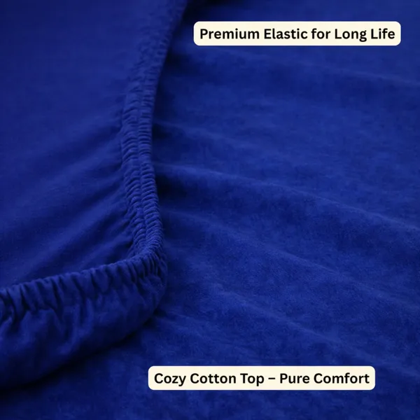 Cotton_Waterproof_Solid_Navy_Blue_King_Size_Mattress_Protector