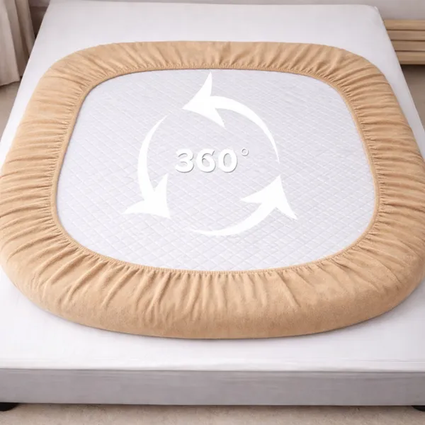 Cotton_Waterproof_Solid_Beige_King_Size_Mattress_Protector