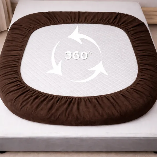 Cotton_Waterproof_Solid_Brown_King_Size_Mattress_Protector