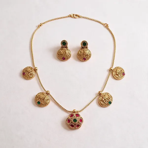 Gold_Brass_Red_Green_Stone_Traditional_Necklace_Earrings_Set_For_Women