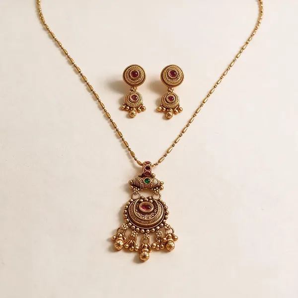 Gold_Brass_Stone_Accent_Traditional_Necklace_Earrings_Set_For_Women