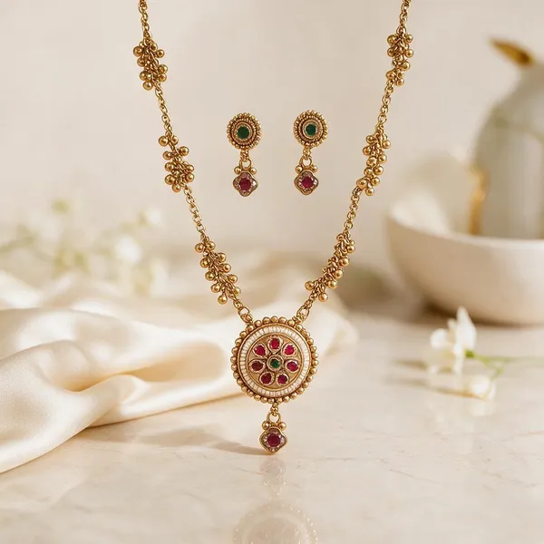 Gold_Brass_Red_Green_Stone_Traditional_Necklace_Earrings_Set_For_Women