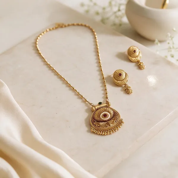 Gold_Brass_Traditional_Red_Accent_Pendant_Necklace_Set_For_Women