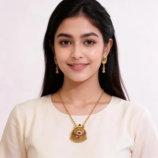Gold_Brass_Traditional_Red_Accent_Pendant_Necklace_Set_For_Women