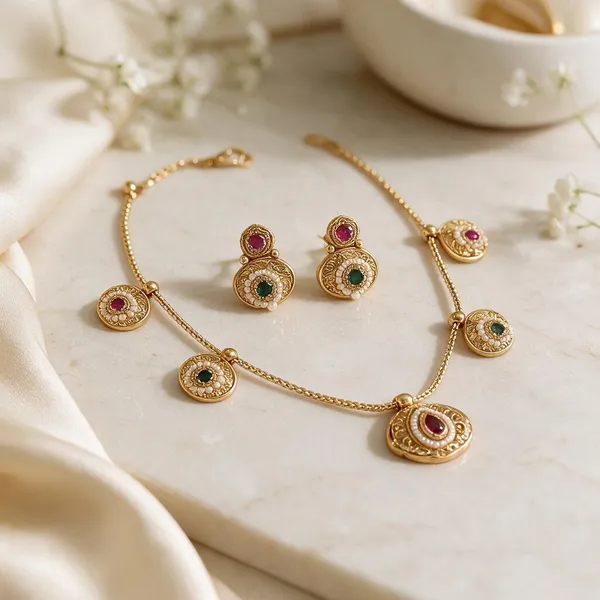 Gold_Brass_Stone_Studded_Pendant_Necklace_And_Earrings_Set_For_Women