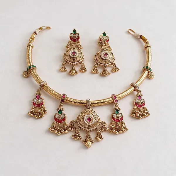 Gold_Brass_Multicolour_Stone_Traditional_Necklace_Set_For_Women