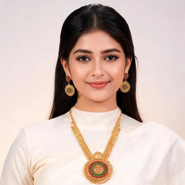 Gold_Brass_Circular_Pendant_Multicolour_Necklace_Earrings_Set_For_Women