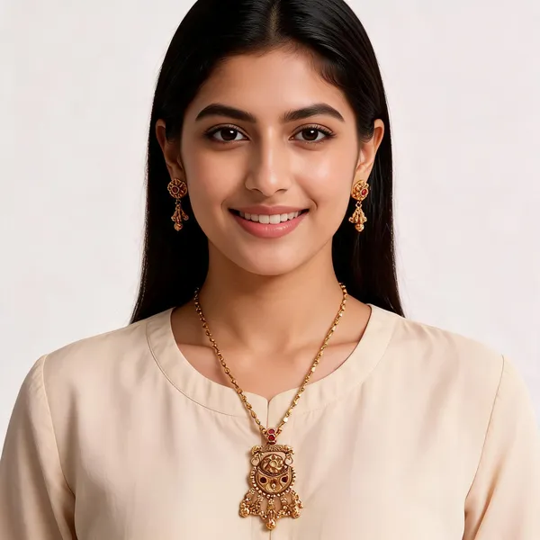Gold_Brass_Traditional_Ornate_Pendant_Necklace_Set_For_Women