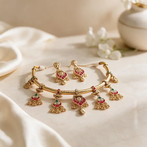 Gold_Brass_Red_Green_Stone_Traditional_Necklace_And_Earrings_Set_For_Women