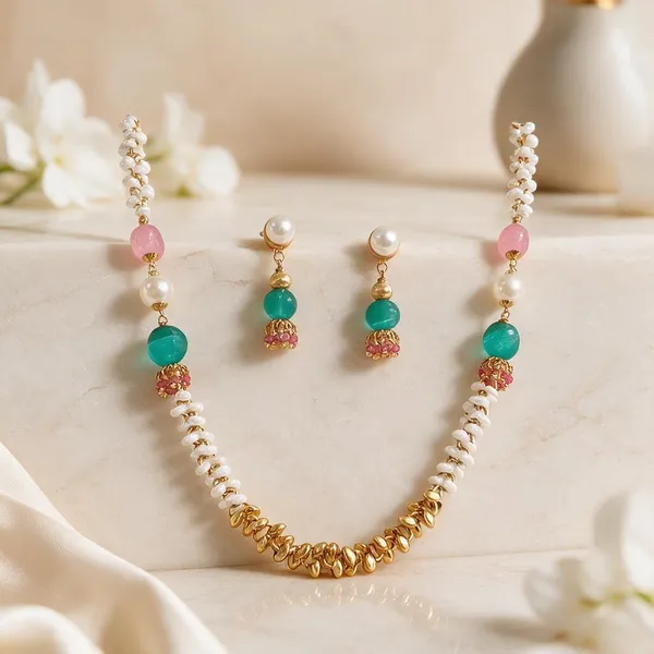 Multicolour_Brass_Beaded_Traditional_Necklace_Earrings_Set_For_Women