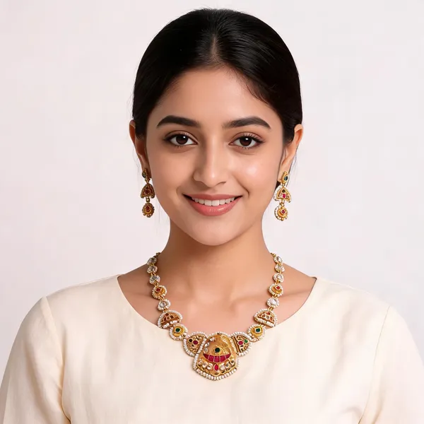 Gold_Brass_Stone_Ornate_Traditional_Necklace_And_Earrings_Set_For_Women