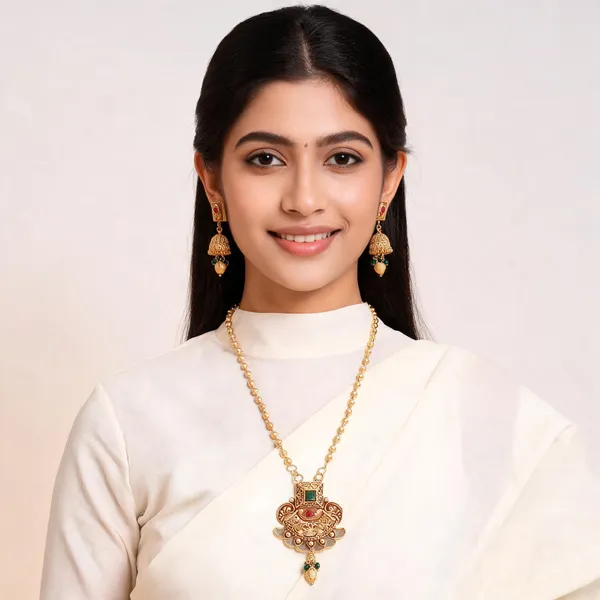 Gold_Brass_Traditional_Ornate_Drop_Pendant_Necklace_Set_For_Women