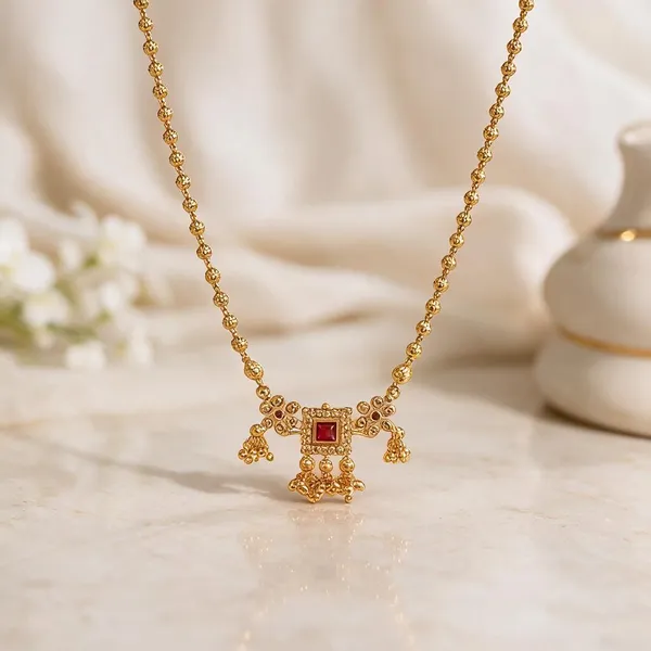 Gold_Brass_Red_Accent_Traditional_Pendant_Necklace_For_Women