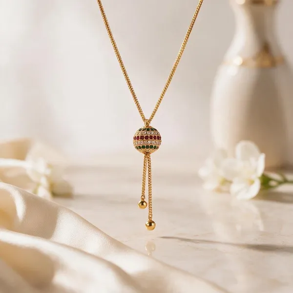 Gold_Brass_Spherical_Pendant_Delicate_Necklace_For_Women