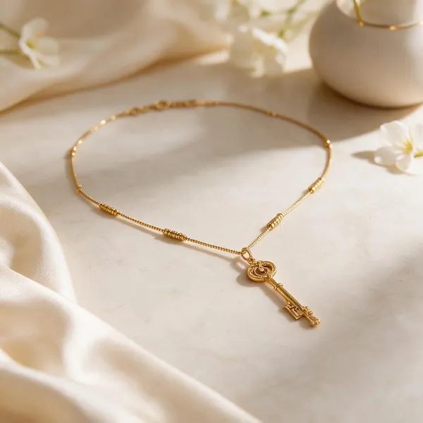 Gold_Brass_V-Drop_Tassel_Pendant_Necklace_For_Women