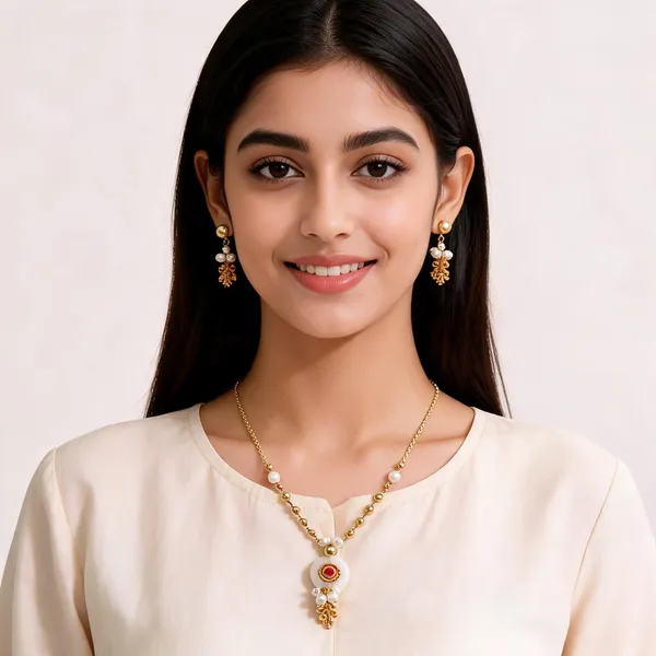 Gold_Brass_Floral_Stone_Necklace_And_Earrings_Set_For_Women