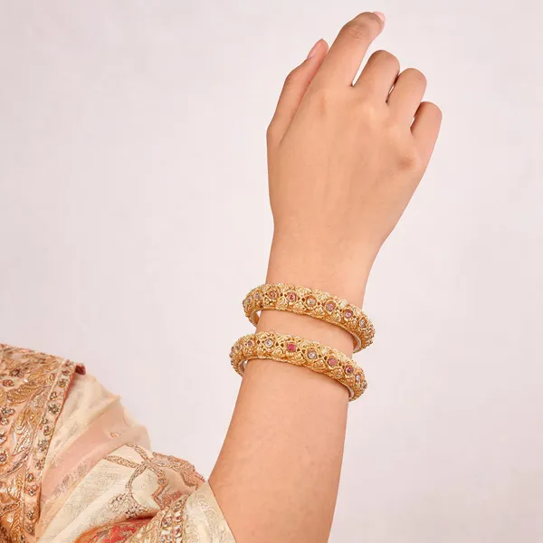 Gold_Brass_Traditional_Floral_Filigree_Kangan_Bangle_For_Women