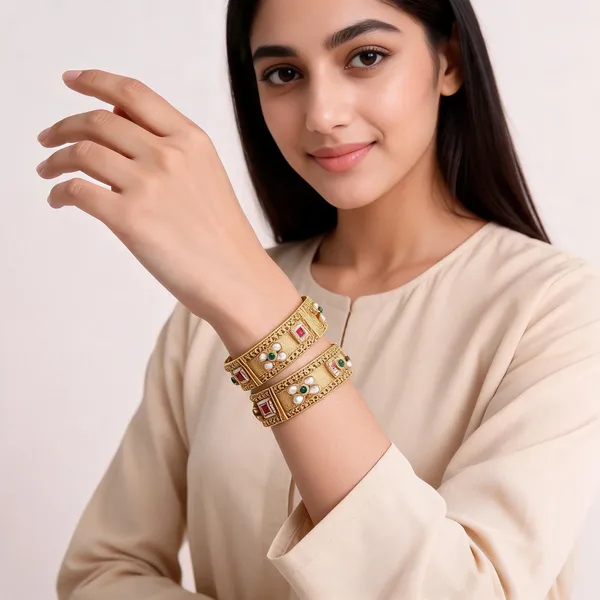 Gold_Brass_Traditional_Multicolour_Stone_Kangan_Bangle_For_Women