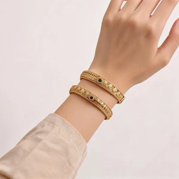 Gold_Brass_Green_Stone_Embellished_Kangan_Bangle_For_Women