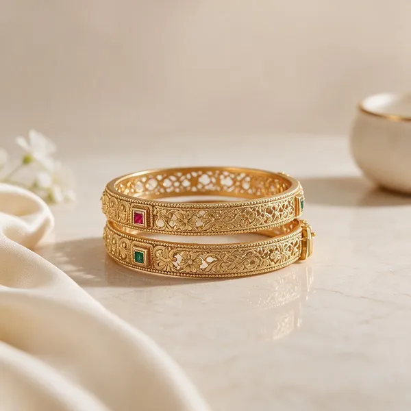 Gold_Brass_Filigree_Embellished_Kangan_Bangle_Set_For_Women