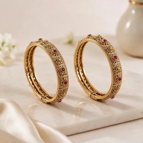 Gold_Brass_Traditional_Purple_Stone_Kangan_Bangle_Set_For_Women
