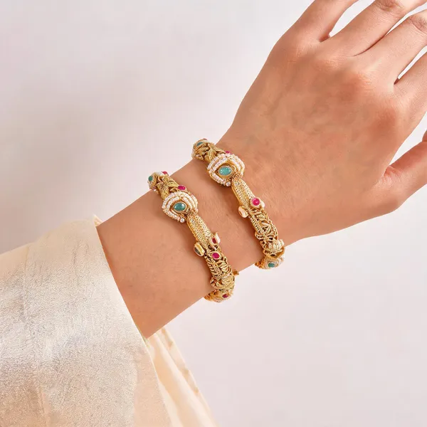 Gold_Brass_Pink_Blue_Stone_Embellished_Kangan_Bangle_Set_For_Women