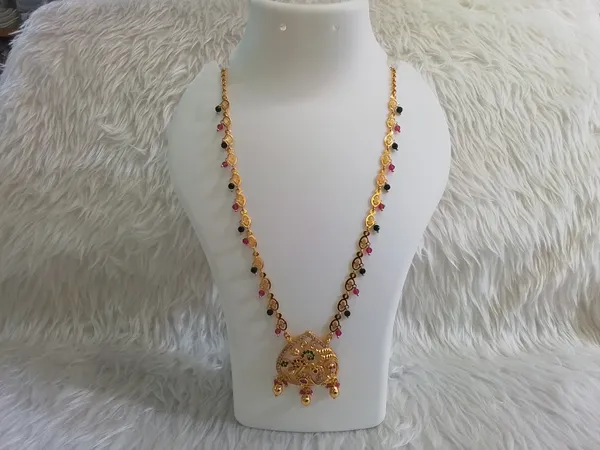 Gold_Brass_Multicolour_Beaded_Long_Pendant_Necklace_For_Women