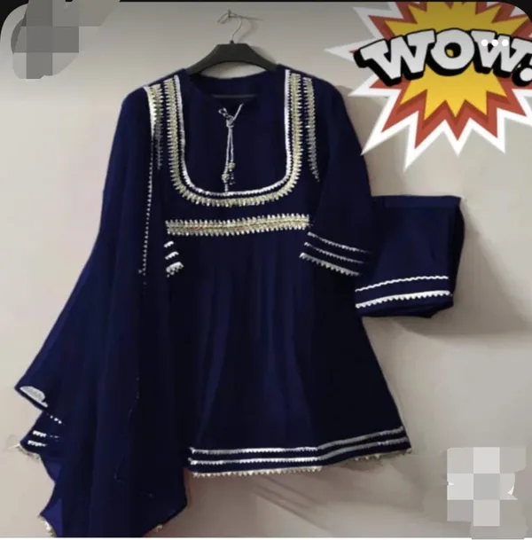 Navy_Velvet_Yoke_Style_Suit_Set_For_Kids