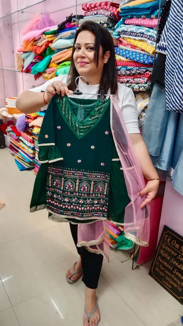 Wine_Georgette_Embroidered_Gharara_Set_For_Kids