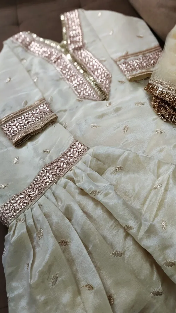 Gold_Silk_Embroidered_Gharara_Set_For_Kids
