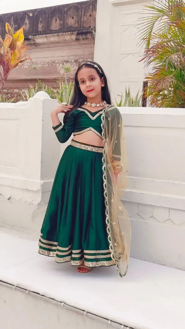 Mustard_Silk_Handwork_Lehenga_For_Kids