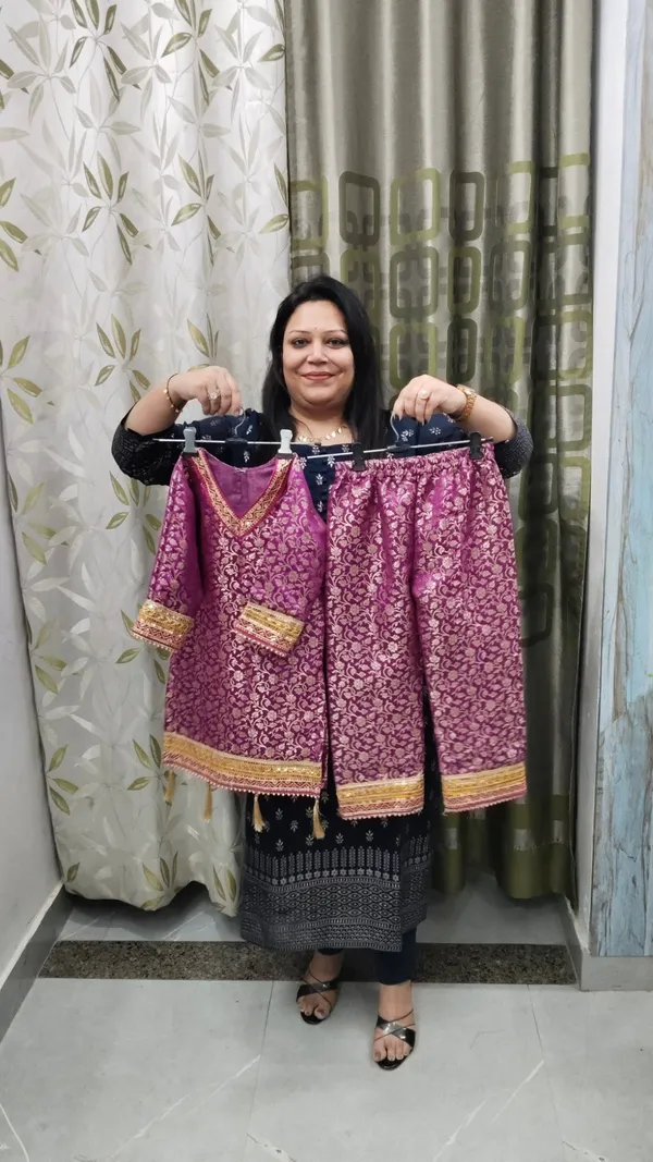 Banarasi_Knee_Length_Cord_Set_Yellow