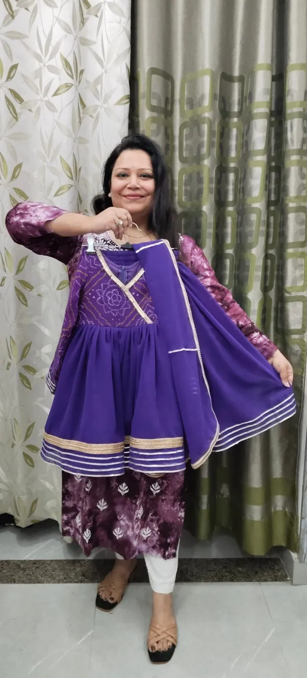 Violet_Silk_Bandhani_Frock_Suit_For_Kids