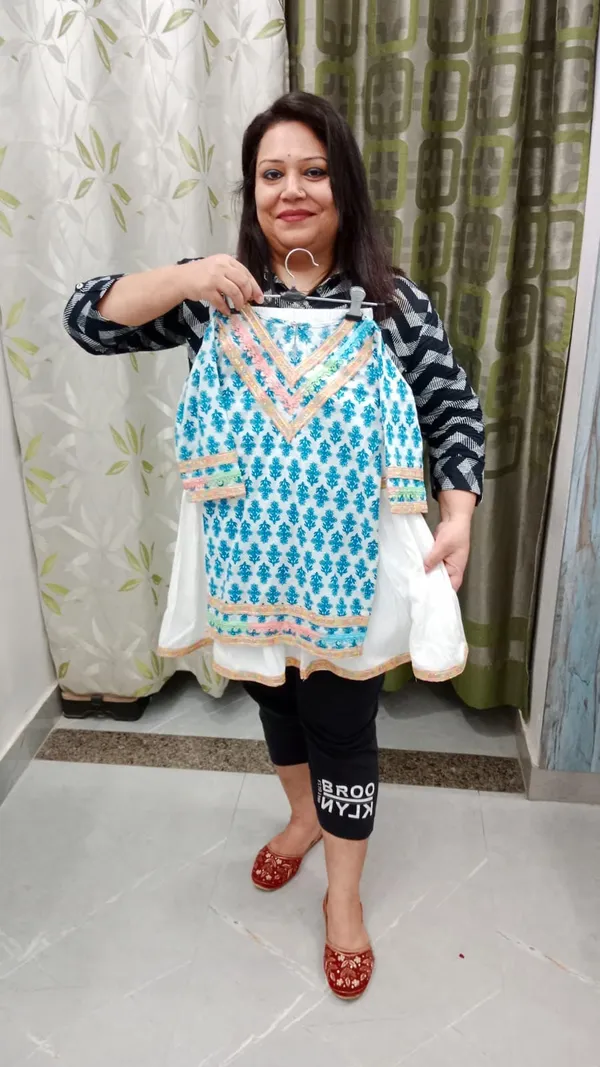 Pure_Cotton_Garara_Set_For_Kids_Blue