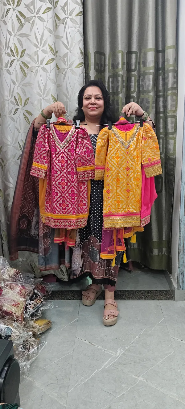 Yellow_Pink_Banarasi_Zari_Woven_Patiala_Suit_Set_For_Kids