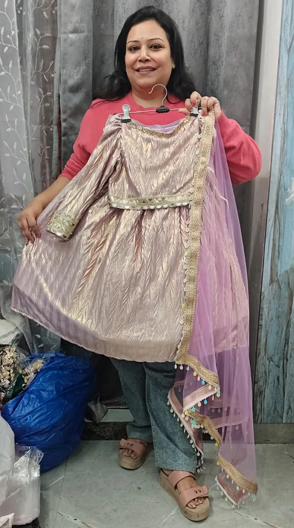 Premium_Shimor_Self_Print_Lehenga_Set_Gold_1