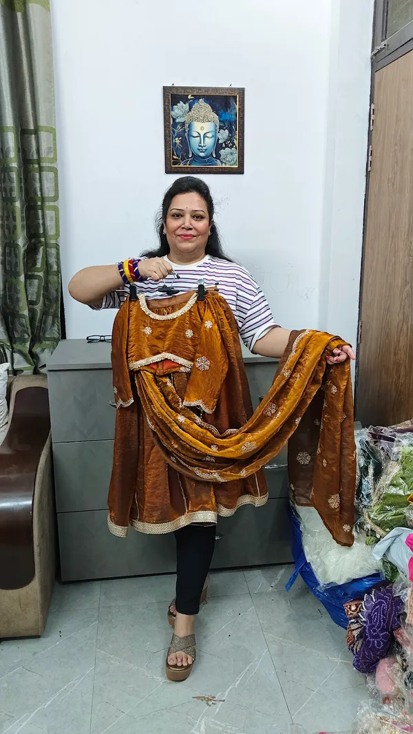Premium_Draping_Lehnga_Saree_Musturd