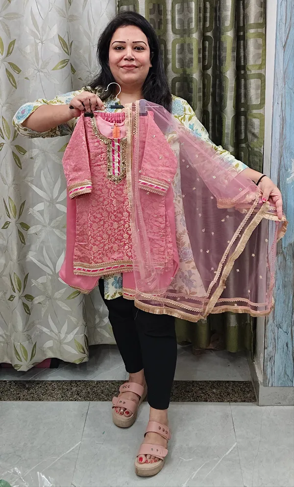 Peach_Silk_Banarasi_Patiala_Suit_Set_For_Kids