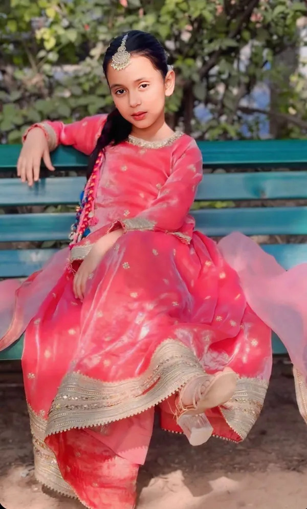 Pink_Silk_Embroidered_Lehenga_Dress_For_Kids