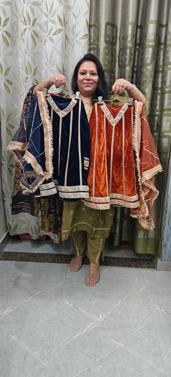 Luxe_Banarasi_Frock_Suits_For_Kids_Rust