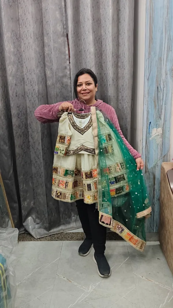 Green_Silk_Rajwada_Lehenga_Choli_For_Kids
