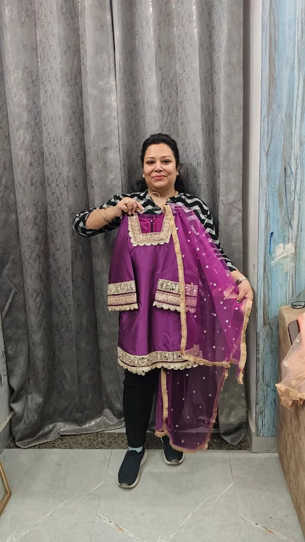 Purple_Banarasi_Silk_Mirror_Work_Suit_Set_For_Kids