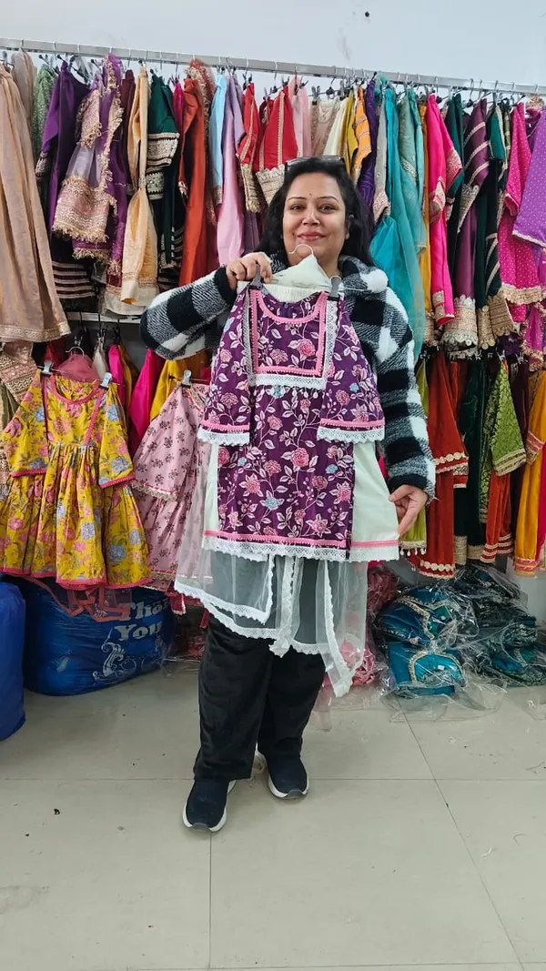 Purple_Cotton_Chikan_Lace_Dress_For_Kids