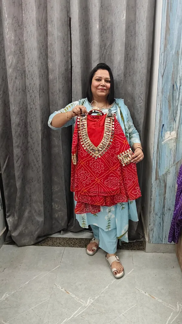 Summer_Wedding_Collection_Soft_Georgette_Jaipuri_Sharara_Set_Red