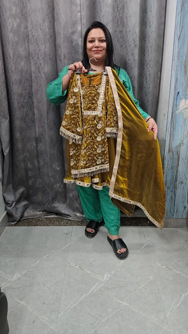Mustard_Silk_Handwork_Mirror_Work_Sharara_Set_For_Kids